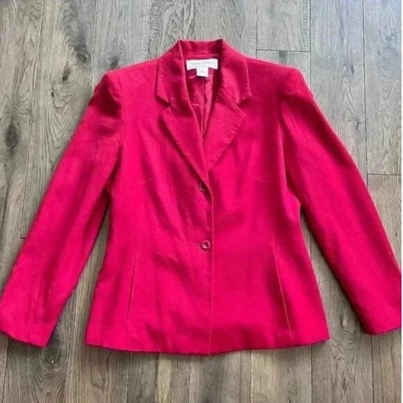 Rena Rowan Jackets & Blazers - Rena Rowan Red Wool Blazer Size 10 Vintage Woolmark Tailored Suit Jacket